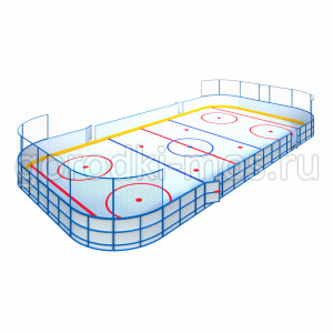 Хоккейная площадка из стеклопластика  (ХП-002; 44х22, R-5)